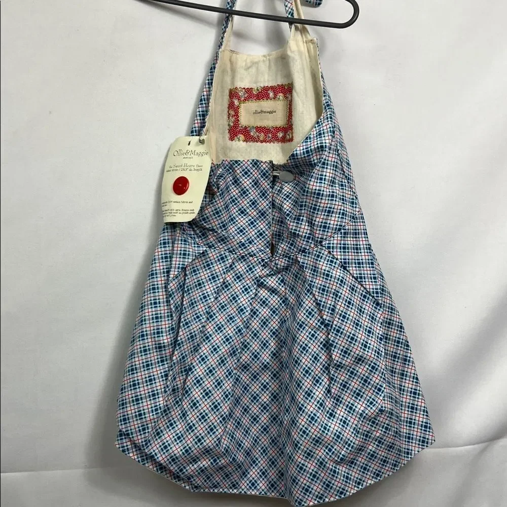 Ollie and Maggie sweet home dress halter blue and red plaid size 3